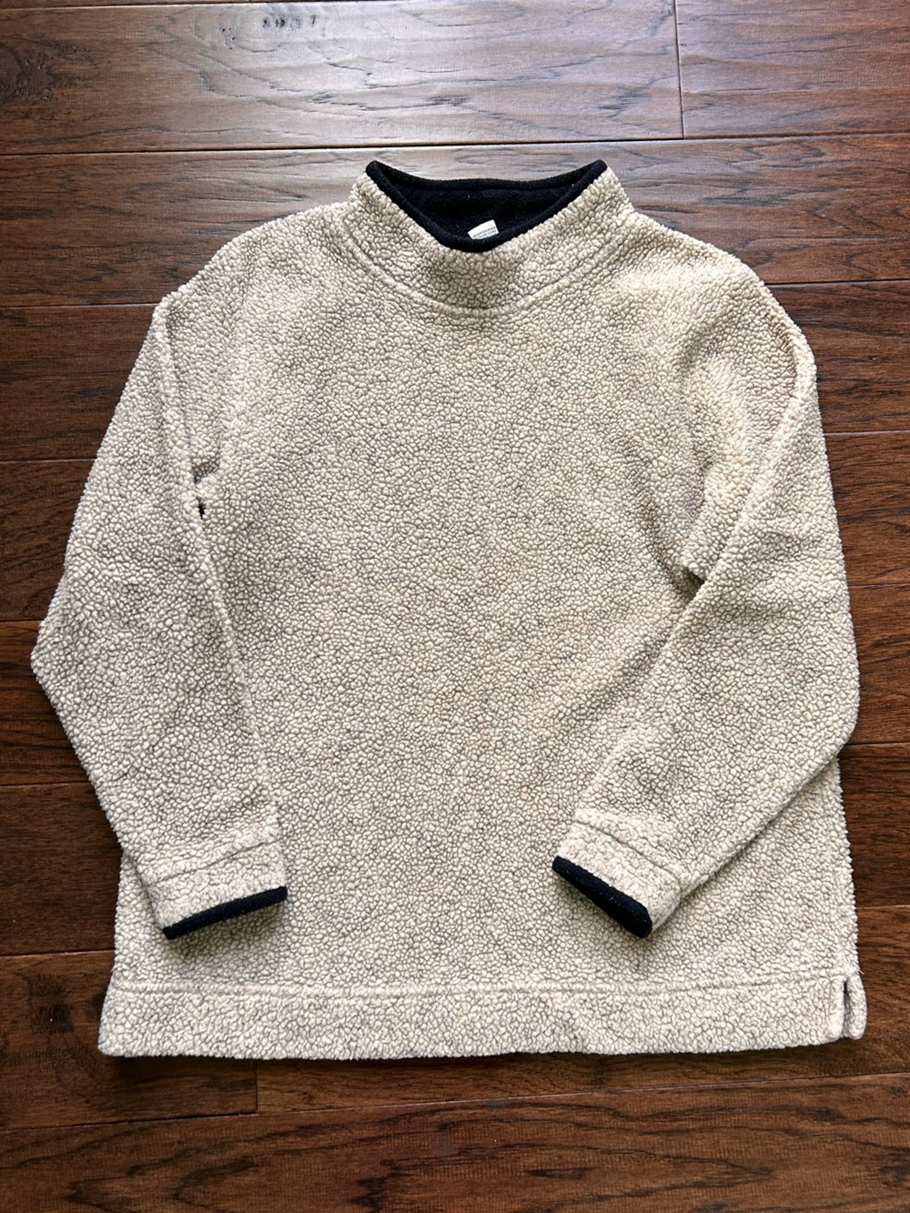 LL Bean Mock Turtleneck Sherpa Top Sz Medium